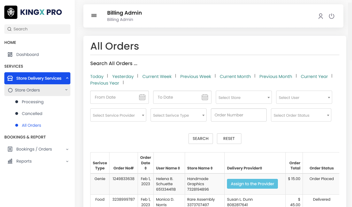 billing panel