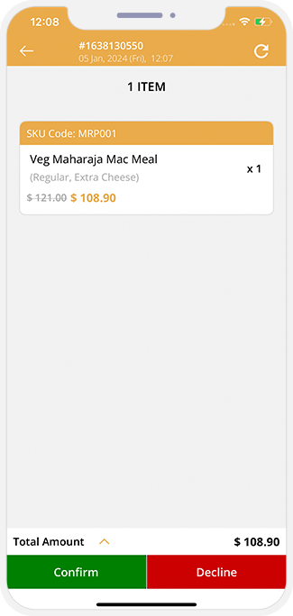 store confirm order